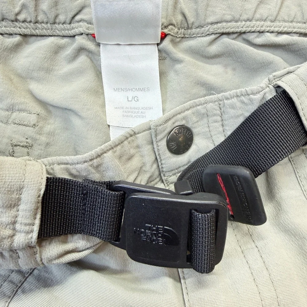 The North‎ Face Cargo Shorts Mens Large Tan Nylon Hiking Belted Utility Pockets